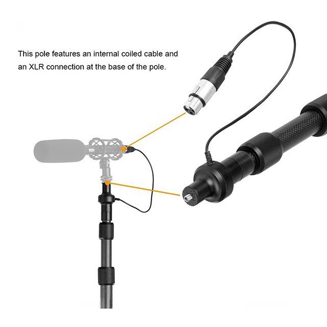 Gậy Boompole carbon fiber cho micro phỏng vấn | Boya BY-PB25