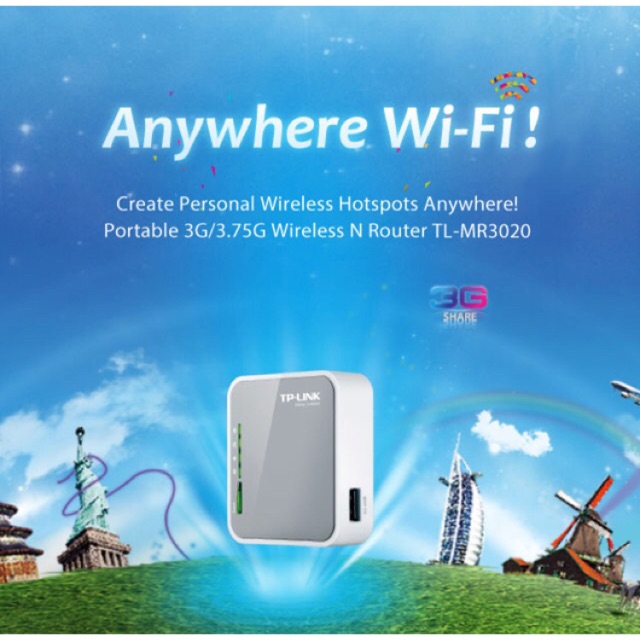 Thiết Bị Phát Wifi Không Dây Tp-link Tl-mr3020 3g / 4g Mr3020 Tp