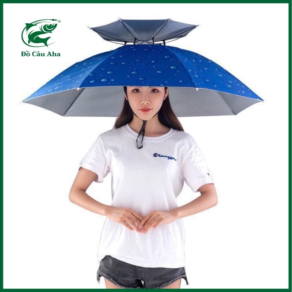 Ô đội đầu 2 tầng , ô che mưa nắng