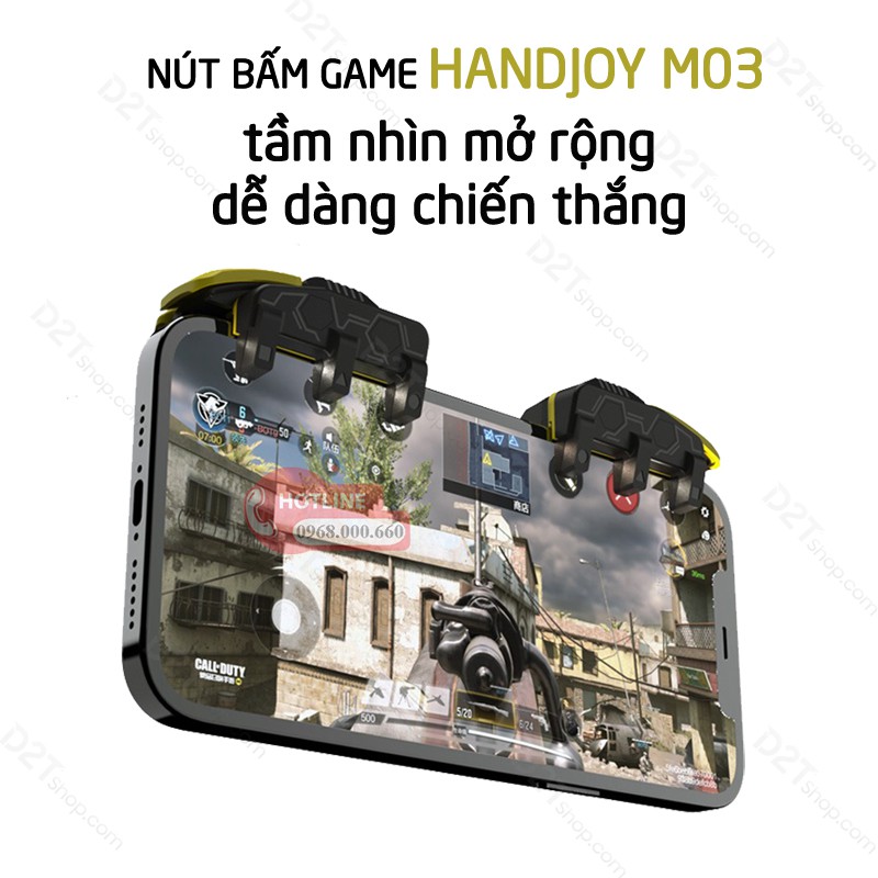 Handjoy M03 | Nút bấm game Handjoy M03 chơi 8 ngón autotap siêu nhanh chơi game PUBG, Call of Duty, Free Fire