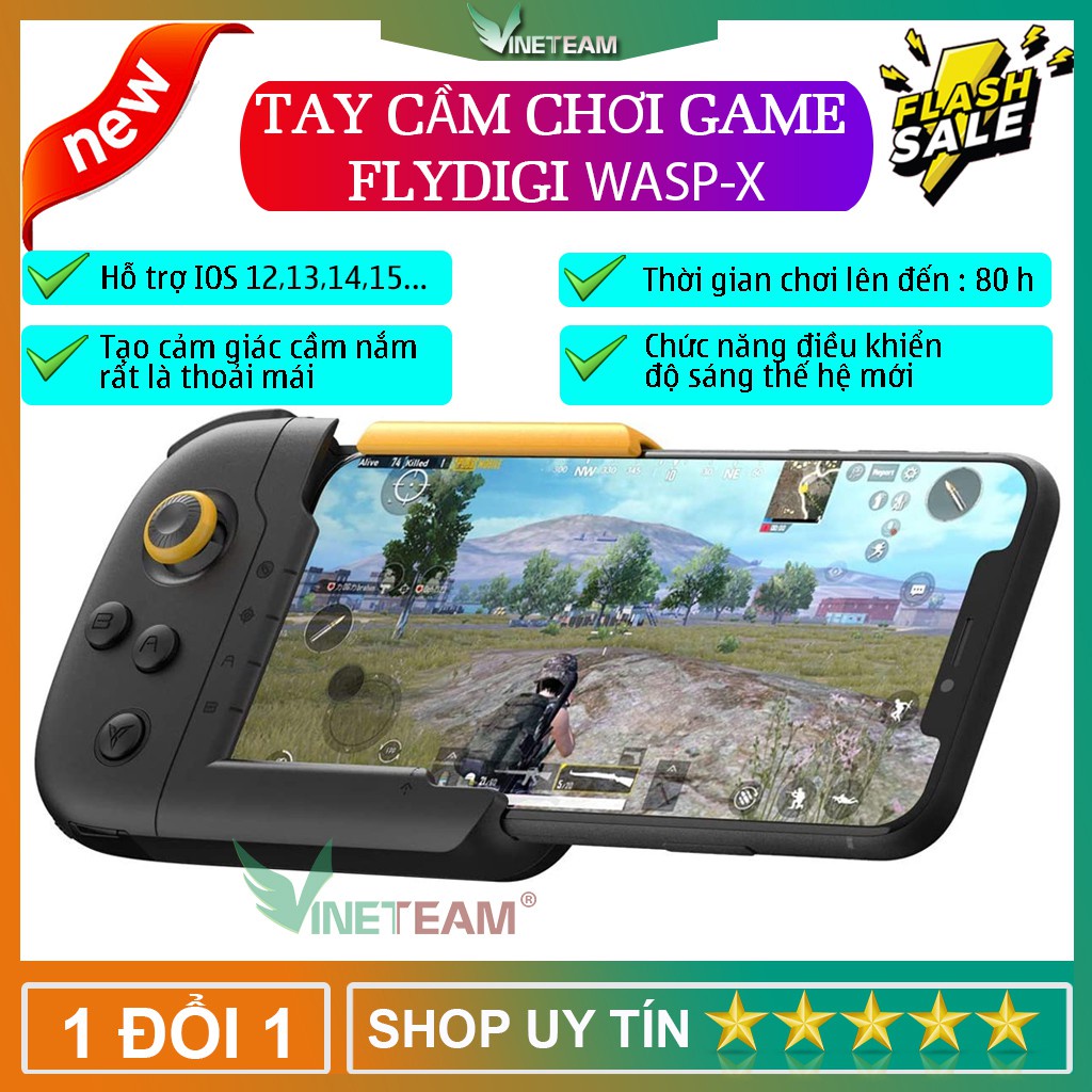 Tay cầm chơi game Flydigi WASP X / WASP N - Tay cầm chơi game PUBG & Liên Quân cho iOS và Android
