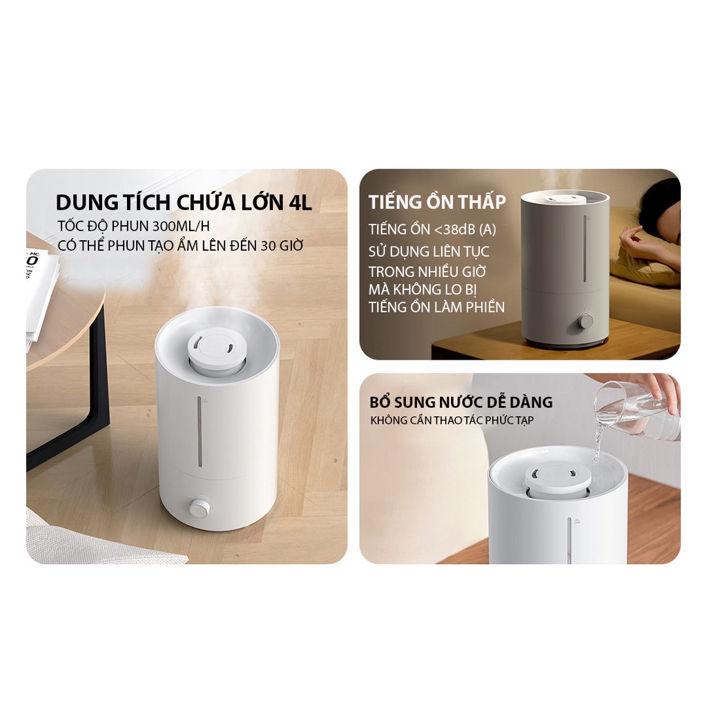 Máy phun sương tạo ẩm Mijia Humidifier 2, máy tạo độ ẩm Ion bạc Ag+ khử trùng, khử khuẩn 99.9%