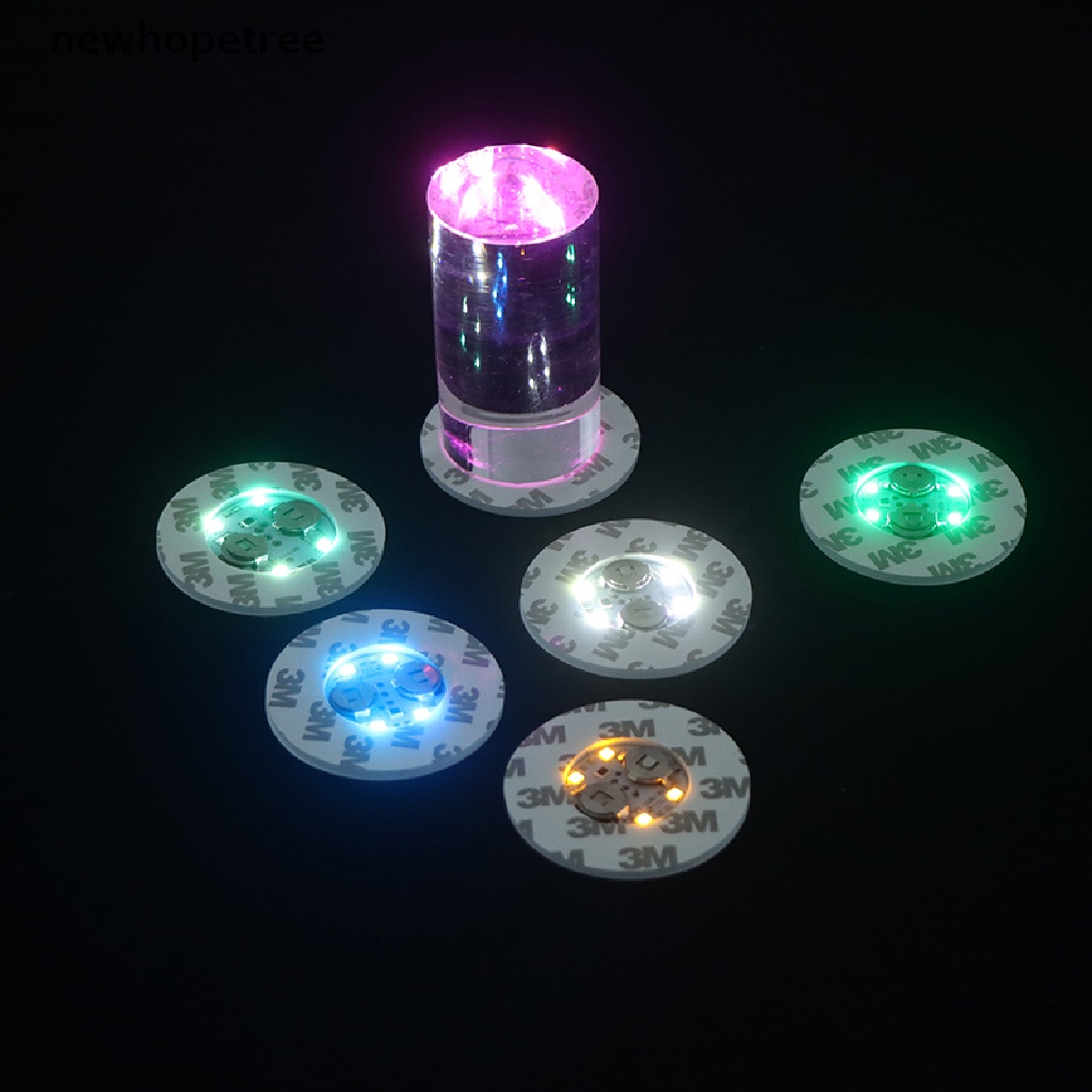 Bộ 5 Đế Lót Ly Rượu Có Đèn LED Thay Đổi Màu Sắc 3 Chế Độ