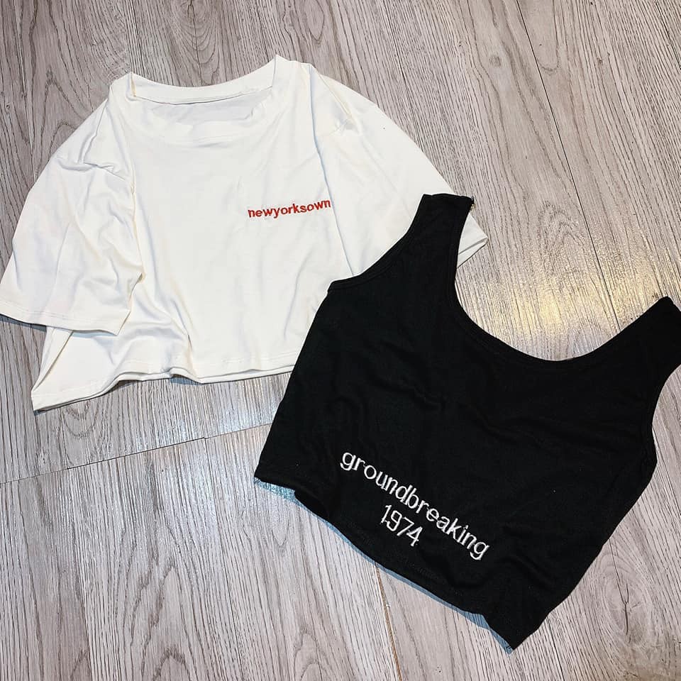Áo Croptop Nữ Siêu Xinh &lt; Set croptop Phối Đồ Cực Chất