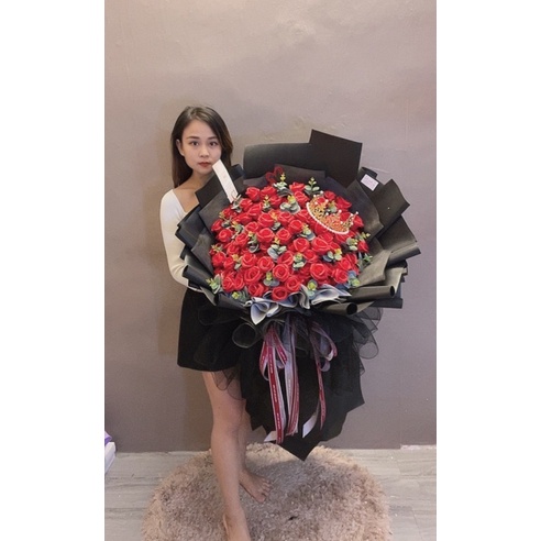 [-70k ship] Bó sáp 4 lớp 150bông siêu cao cấp. Dài 1.1m, rộng 65cm. Có Hoả Tốc. Chọn màu hoa ib