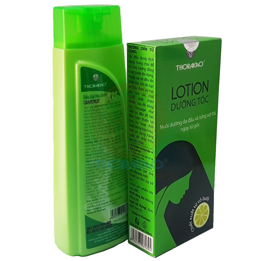Combo dầu gội hoa bưởi ngăn rụng tóc – tinh dầu bưởi kích thích mọc tóc thorakao 120ml