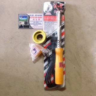 Mỏ hàn thiếc cán gỗ 80w tặng 30g nhựa thông, cuộn chì hàn loại 1