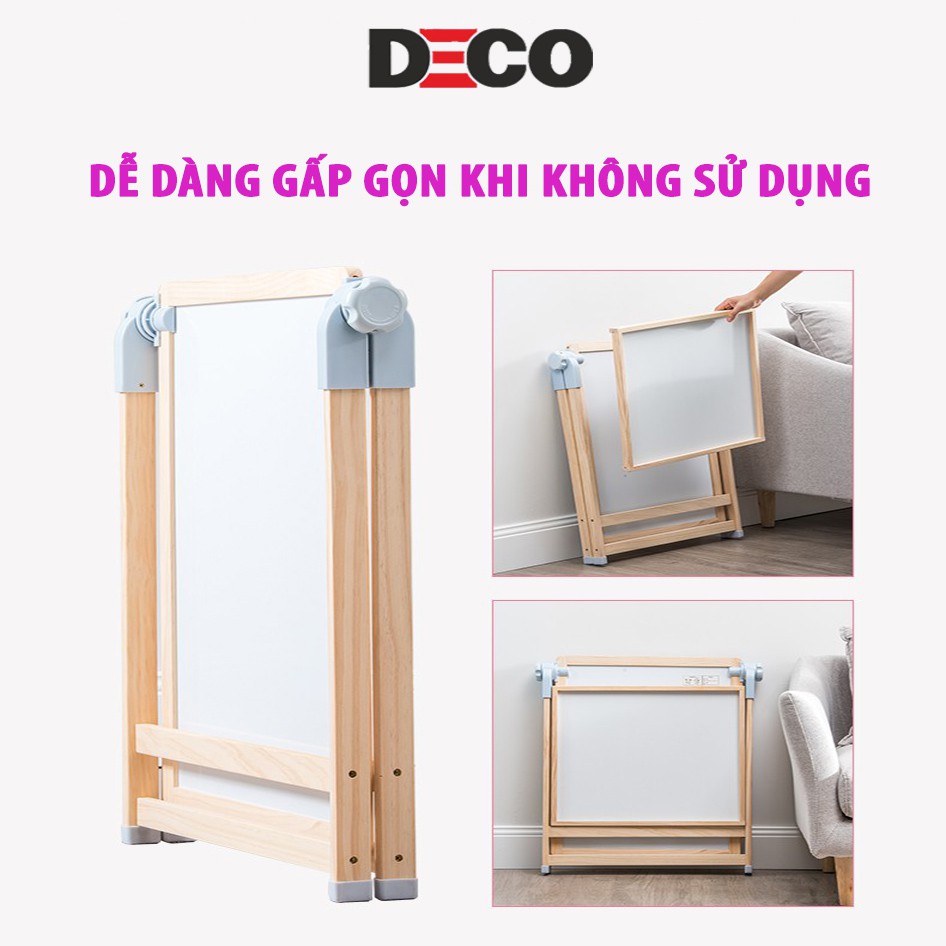 Bảng flipchart 2 mặt cho bé tập vẽ, đồ chơi giáo dục cơ bản, khung gỗ sồi nhập khẩu từ New Zealand sang trọng