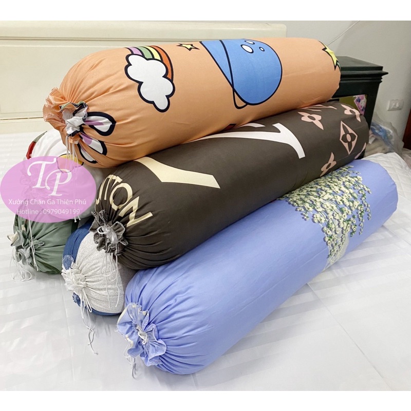 Vỏ + Ruột Gối Ôm Bông Hạt Cao Cấp Vỏ Cotton Poly Được Chọn Mẫu