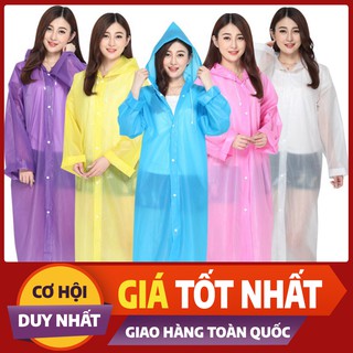 [XẢ KHO_FREESHIP] Áo Mưa Dày Có Nút Gài Tiện Lợi