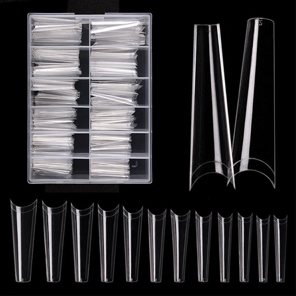 Bộ Móng Tay Giả Chất Liệu ABS Trong Suốt Siêu Dài 12 Kích Cỡ Khác Nhau Ốp