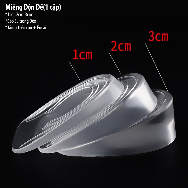 Miếng độn đế TĂNG 1-6CM dạng gel siêu êm, thoáng chân, ngăn mùi hôi