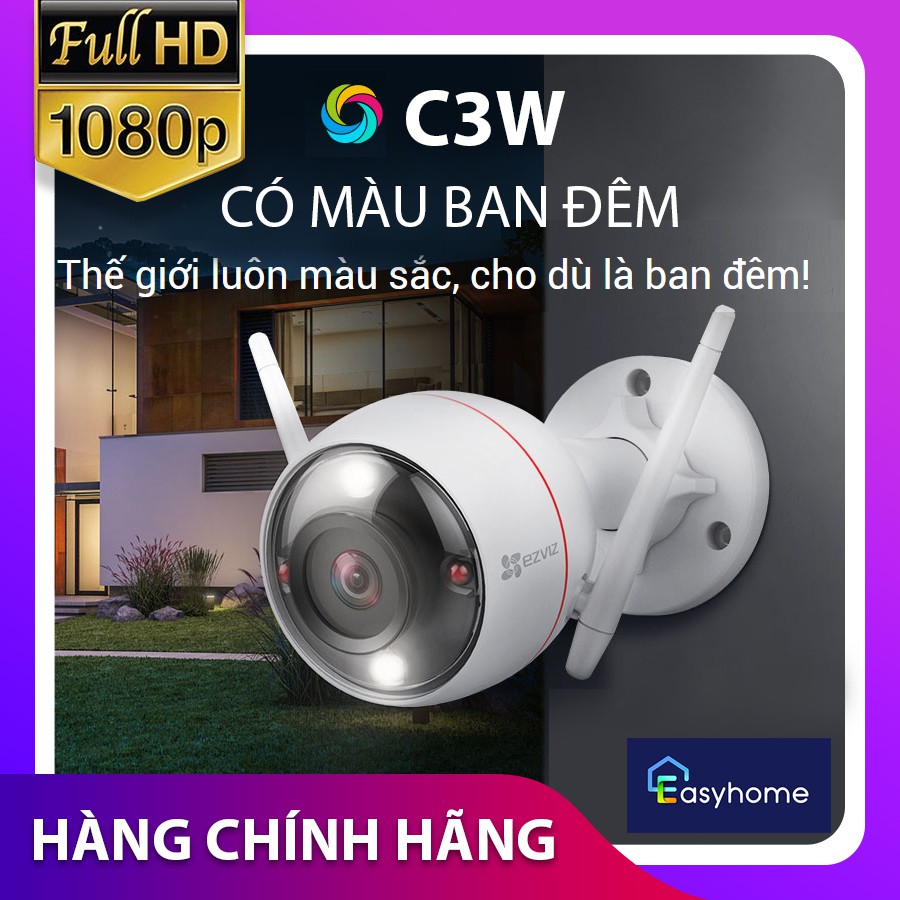 Camera IP Wifi ngoài trời EZVIZ C3W Full Color 1080P (CS-CV310 2MP) (Đêm có màu) (Còi + đèn chớp) - Chính Hãng - BH 24T