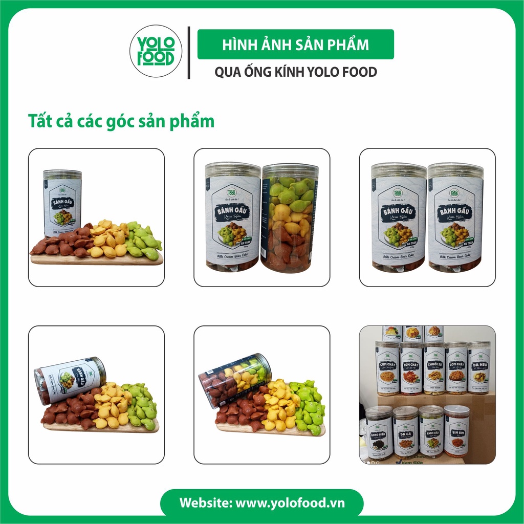 Bánh gấu nhân kem sữa mix 3 vị hộp 350g YOLO FOOD đồ ăn vặt ngon ,  bánh gấu mix 3 vị loại 1 thơm ngon béo ngậy ATVSTP