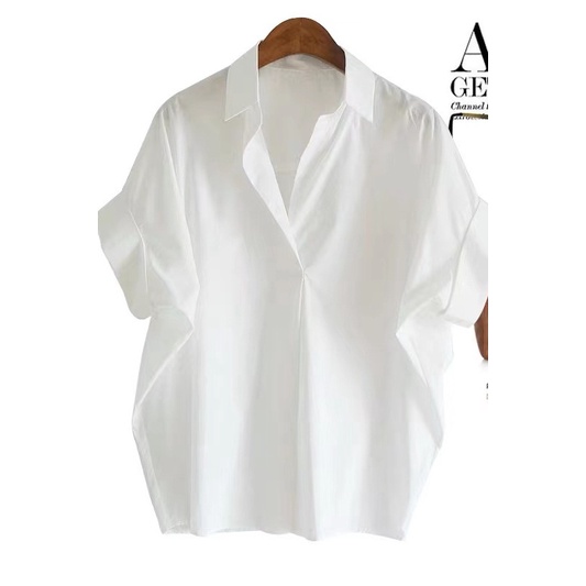 Áo Sơ Mi Trắng Tay Cánh Dơi Dáng Rộng Chất Liệu Cotton Thời Trang Mùa Hè Phong Cách Hàn Quốc Hàng Mới  Dành Cho Nữ