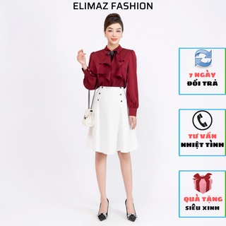 Chân váy nữ công sở Elimaz xoè đính cúc ECV22.002