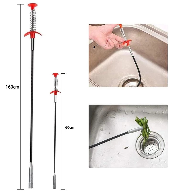 Dụng cụ thông tắc ống thoát nước 60 / 160cm tiện lợi