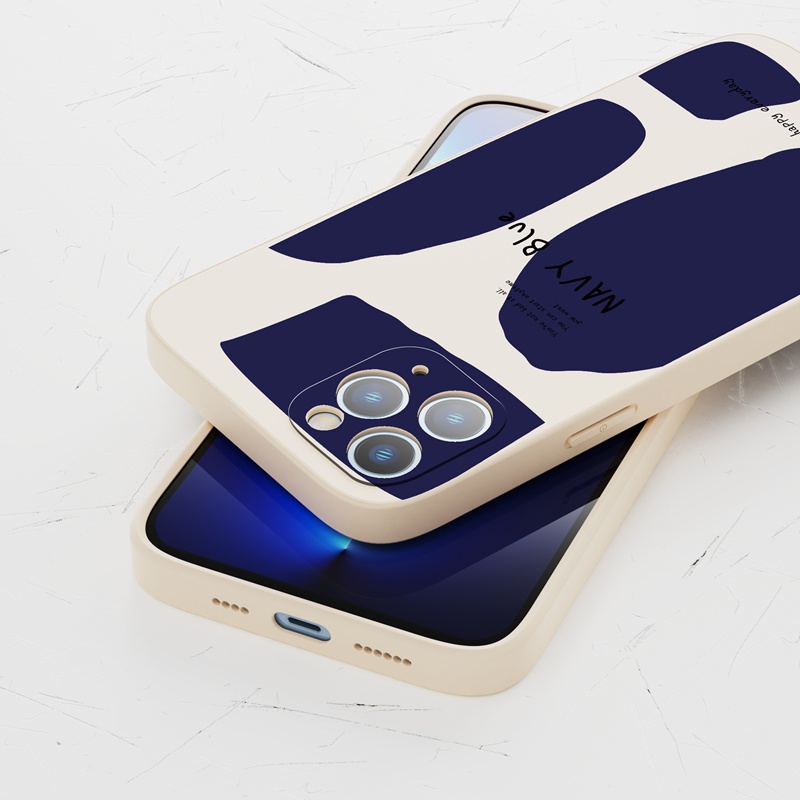 Ốp lưng iphone Ốp điện thoại Suntaiho silicon mềm màu xanh navy chủ đạo cho iPhone 13 12 11 Pro Max X XR Xs Max 7 8 Plus 12mini 13mini