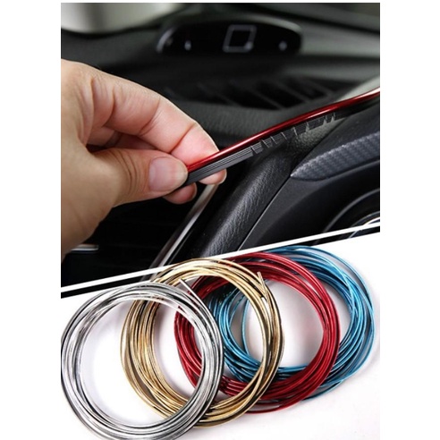 Chỉ Trang Trí Nội Thất Xe 3D- Cuộn 5m Chỉ Nẹp Viền Trang Trí Nội Thất Ô Tô Xe Hơi Chuyên Dụng