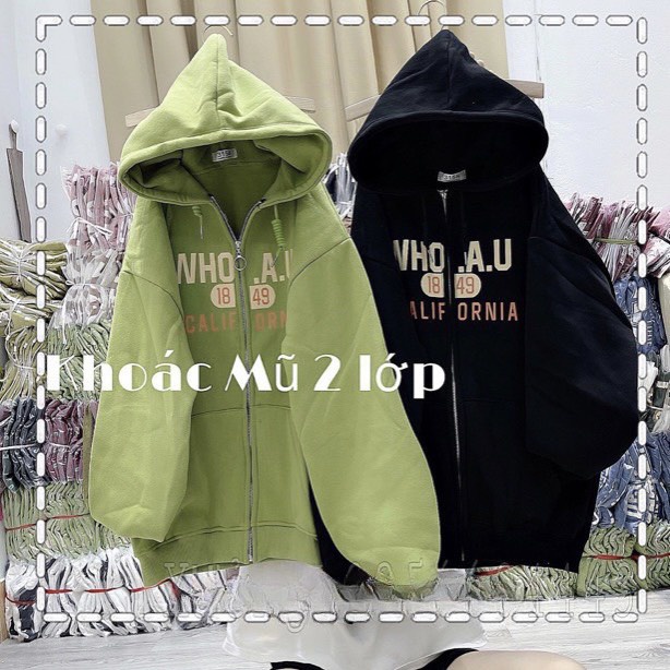 Áo khoác nỉ nữ hoodie form rộng dưới 70kg