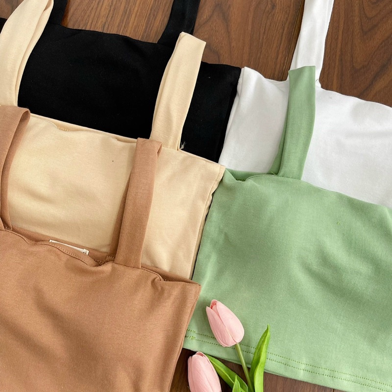 Áo croptop 2s bản to mút mỏng freesize Pumi