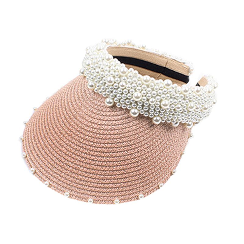 Mũ Lưỡi Trai Hở Chóp Đính Hạt Ngọc Trai Giả Nhiều Hàng Thời Trang Đi Biển Mùa Hè Cho Bạn Gái