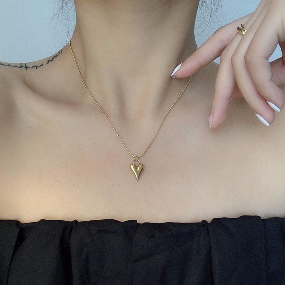 ANEMONE Vòng cổ Thép Titan Đính Hạt Đơn Giản Phong Cách Punk Hàn Quốc Cho Nữ