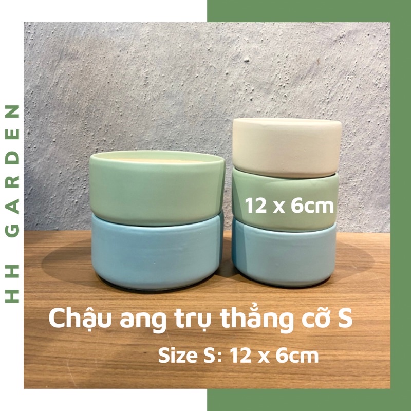 Chậu ang trụ thẳng, Cỡ Nhỏ 12*6cm, ang trồng cây tiểu cảnh, sen đá xương rồng