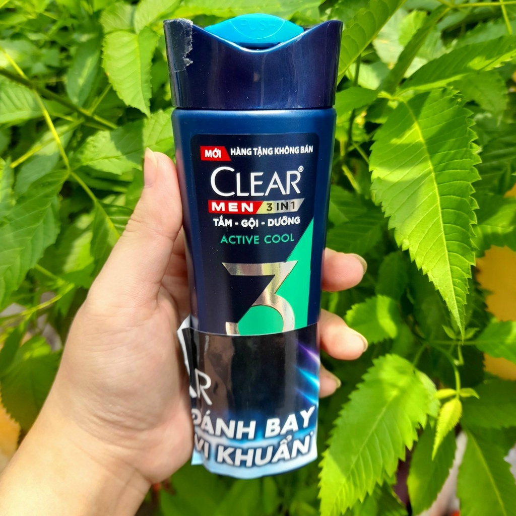 Clear Men tắm gội dưỡng toàn thân 3 trong 1 chai 70g/140g