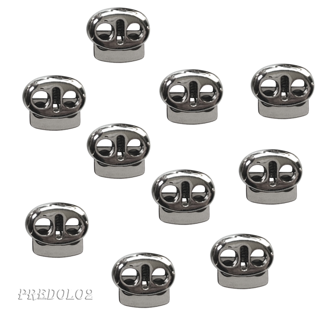 Gói 10 Phụ Kiện Kẹp Dây Hạt Đậu Kim Loại Hai Lỗ Chịu Được Sức Nặng Cho Paracord, Dây Thun