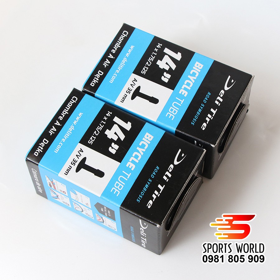 Ruột xe đạp 14x1.75/2.125 van xe máy dài 35mm DELI-TIRE