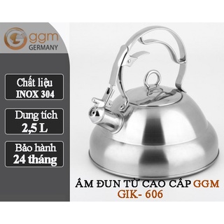 Ấm đun nước đáy từ inox 304 cao cấp ggm 2.5l