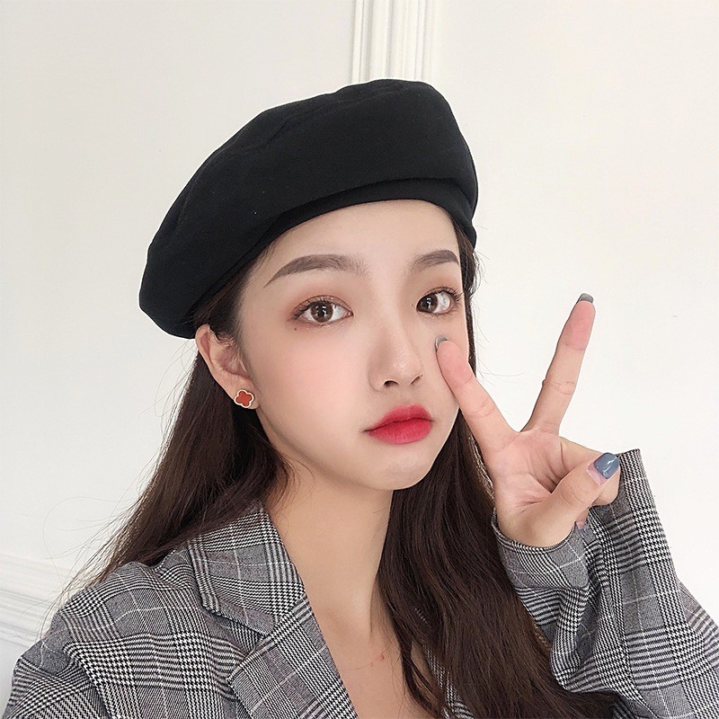 MŨ NỒI , MŨ BERET CHẤT KAKI PHONG CÁCH HÀN QUỐC