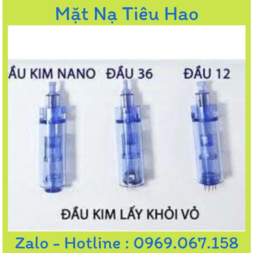 Bịch kim nano 100 cái màu xanh cấy tảo cấy phấn dùng trong spa thẫm mỹ viện dùng cho máy pen a1 bạc,a1w xanh