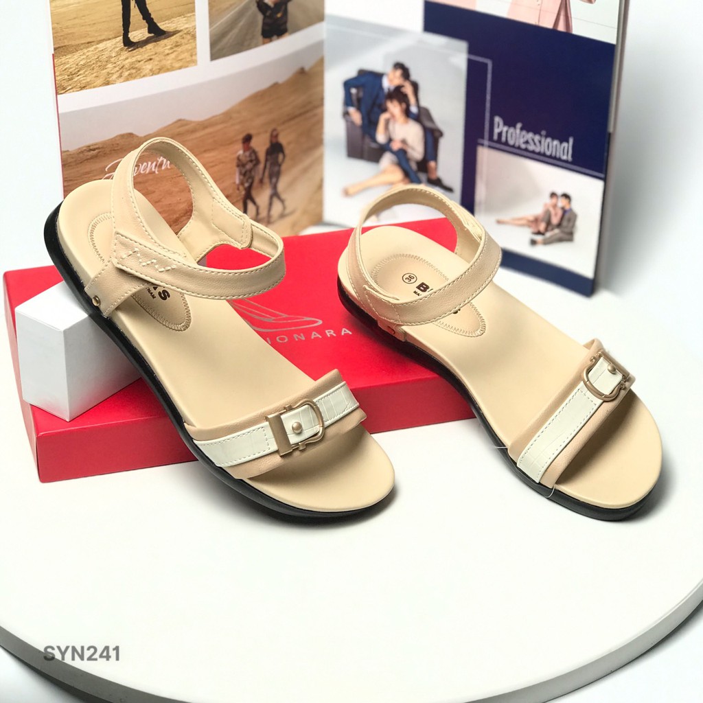 Sandal nữ BITAS ❤️FREESHIP❤️ Dép quai hậu học sinh đế bằng gắn khuy SYN241