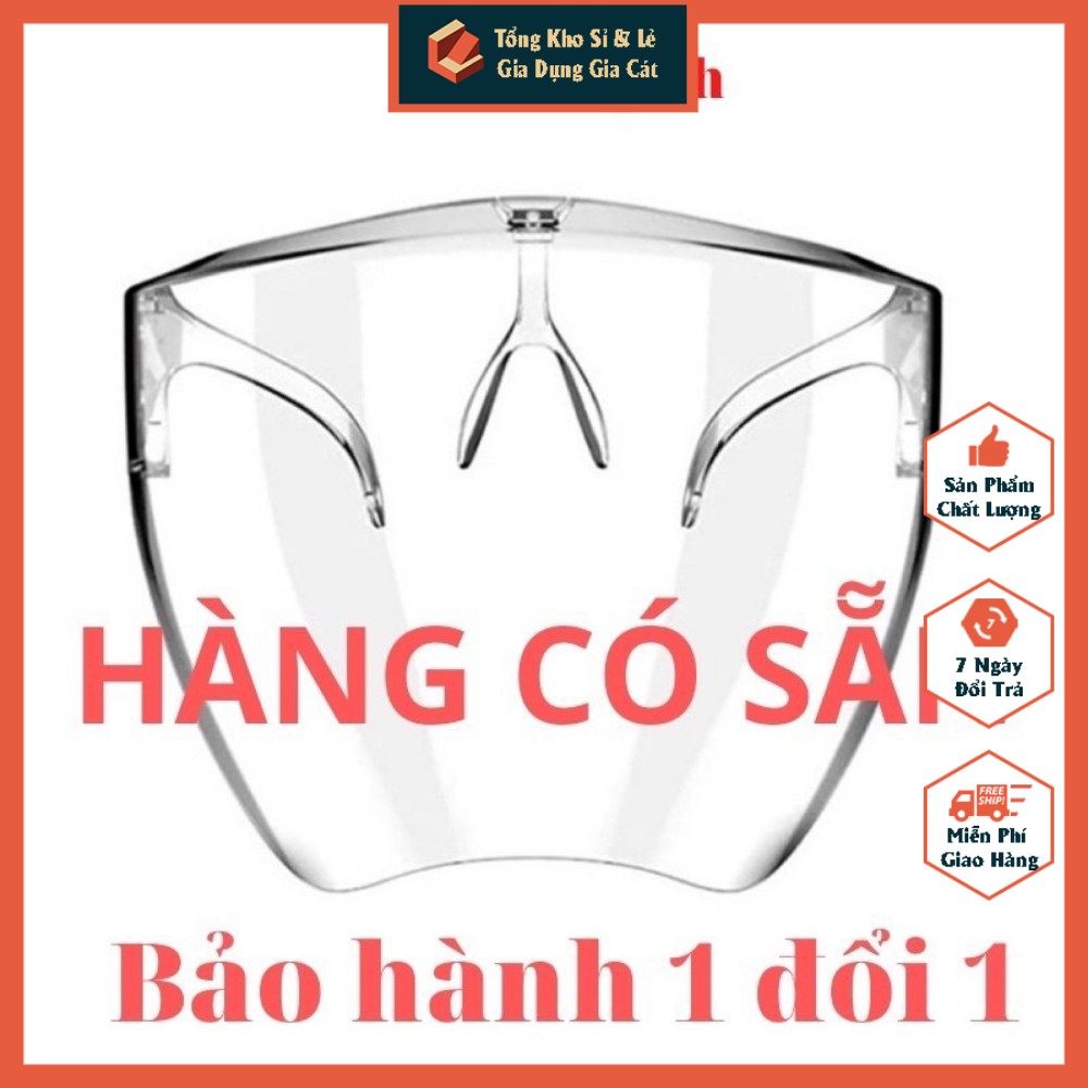 Kính chống giọt bắn phòng dịch FACE SHIELD trong suốt an toàn không mờ, kính chắn giọt bắn trẻ em, người lớn đều sử dụng