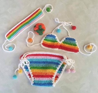 Bikini len sợi handmade cho bé