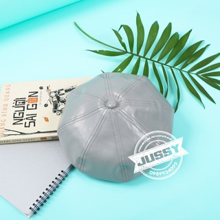 MŨ BERET DA 8 MÚI NÓN NỒI GÂN DA
