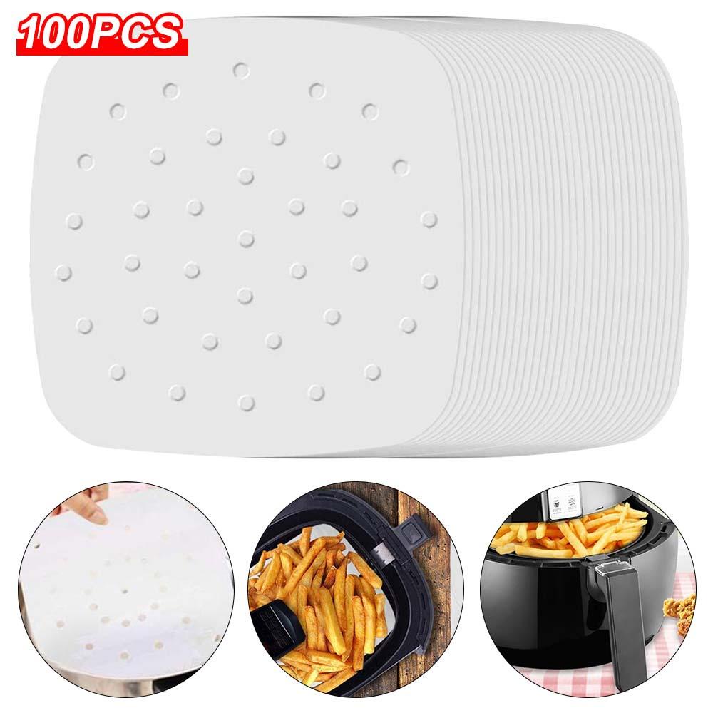 Bộ 100 Giấy Lót Nồi Hấp Hình Tròn Đục Lỗ Chuyên Dùng Cho Nhà Bếp