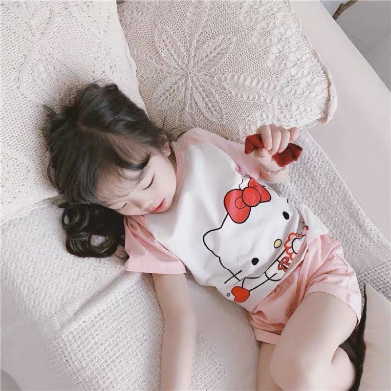 bộ cotton đùi cho bé hình mèo kitty