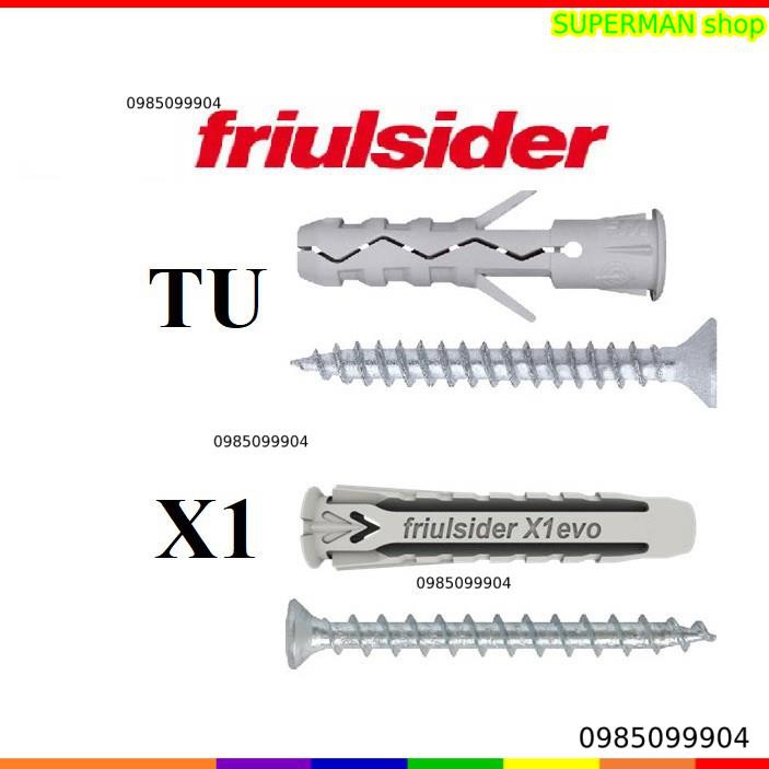 Tắc kê nhựa Tắc kê Ý Friulsider TU - X1 Bu lông nở nhựa Friulsider X1 (x1 evo) chính hãng, độ bền cao (1cái )