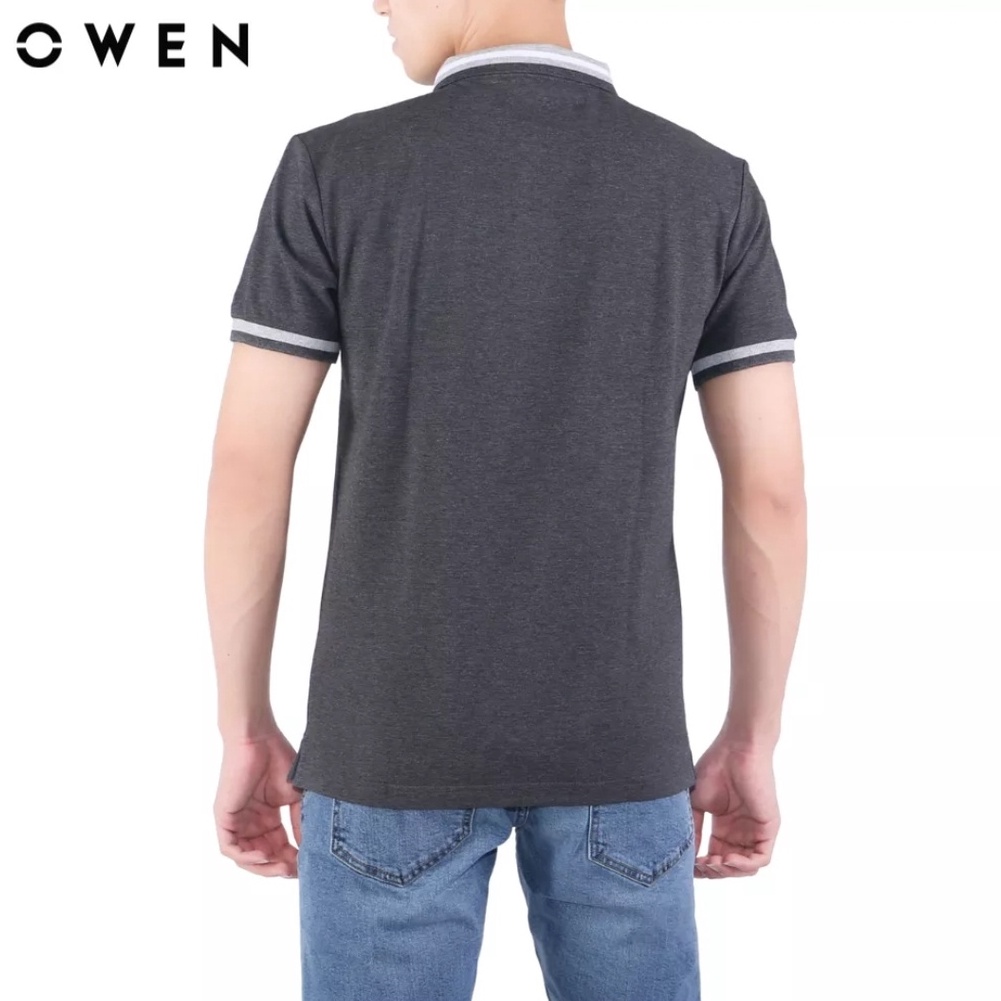 Áo polo ngắn tay nam Owen dáng Bodyfit màu xám đen - APV22337