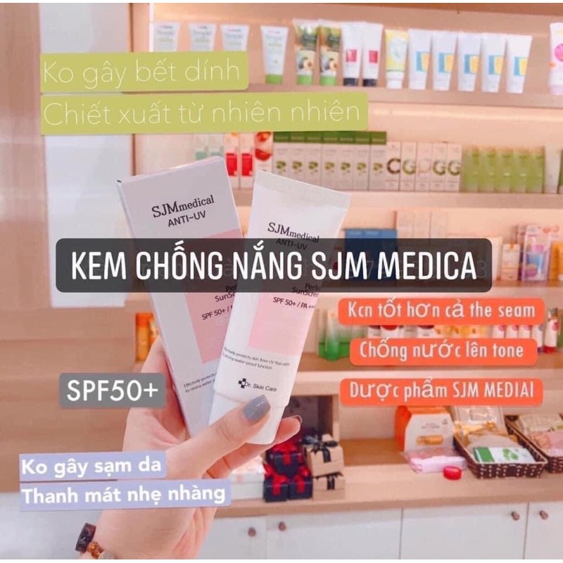 KEM CHỐNG NẮNG CHỐNG NƯỚC NÂNG TONE DƯỢC PHẨM SJM MEDIAL ANTI-UV Dr SKIN CARE HÀN QUỐC