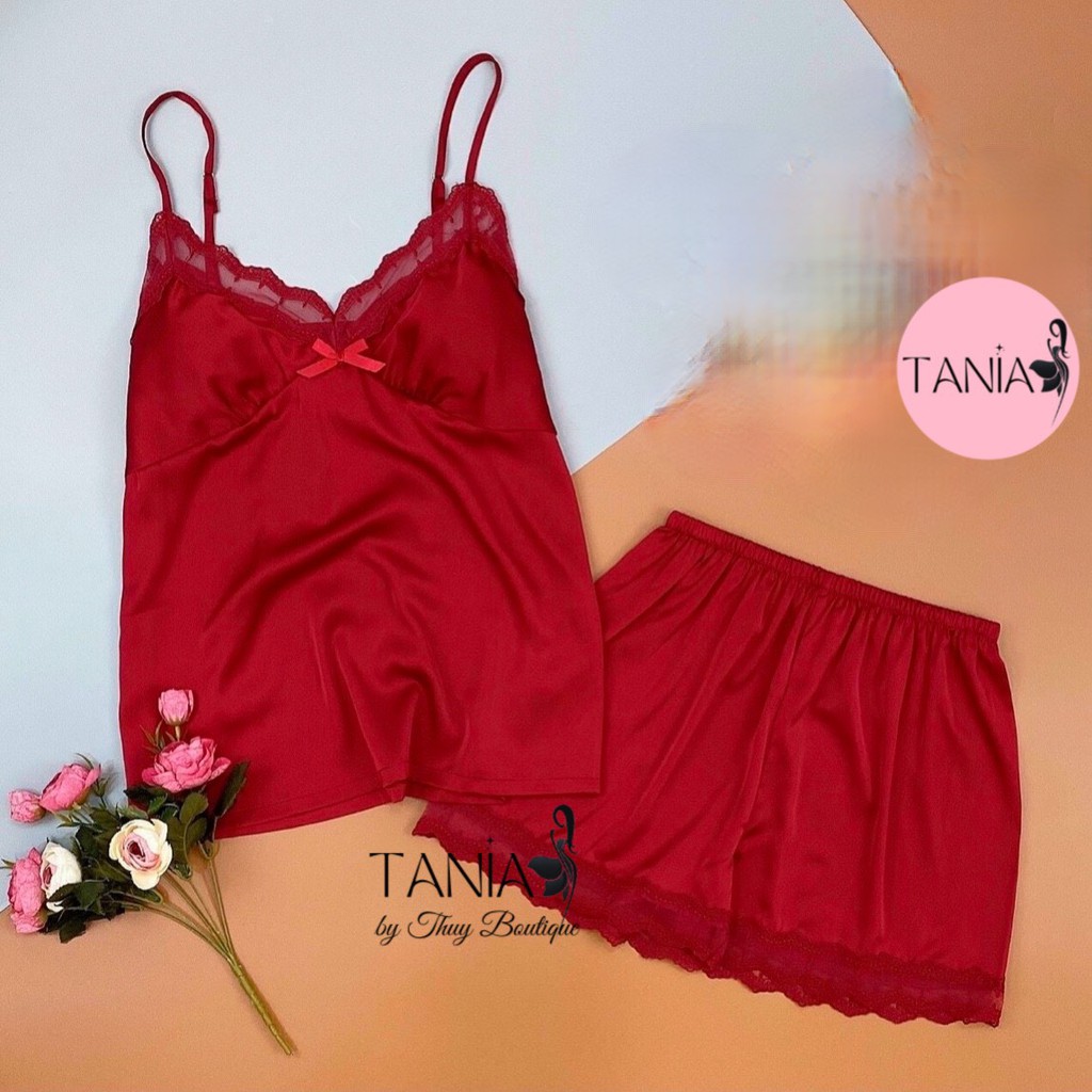 Đồ Bộ 2 Dây TANIA Lụa Cao Cấp Sexy Quyến Rũ Gợi Cảm 2828 | BigBuy360 - bigbuy360.vn