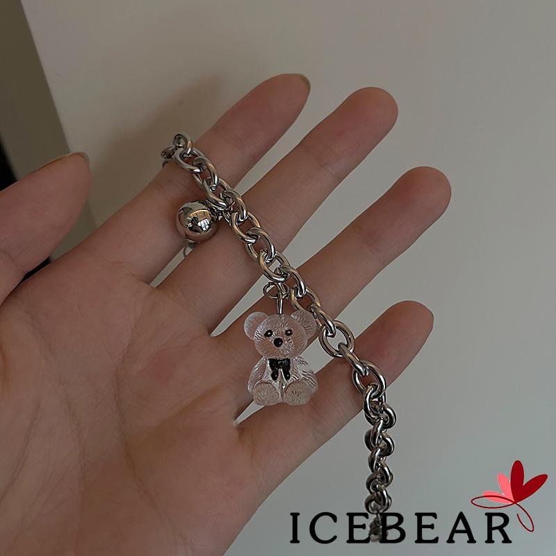 Vòng Đeo Tay Mặt Hình Gấu Dễ Thương Bằng Hợp Kim Có Thể Điều Chỉnh Cho Nam Và Nữ