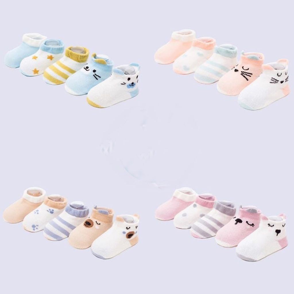 SET 5 ĐÔI TẤT/VỚ LƯỚI ĐIỀU HÒA KID SOCK'S CHO BÉ.