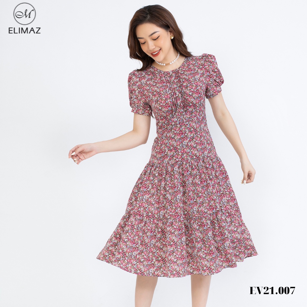 Đầm xoè nữ mùa hè hoa nhí đuôi cá nữ tính Elimaz EV21.007 | BigBuy360 - bigbuy360.vn