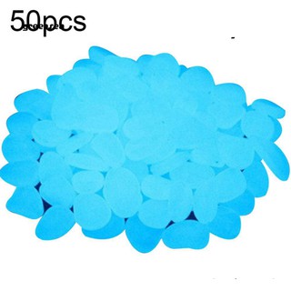 Set 50 viên đá phát sáng mà dạ quang dùng trang trí bể cá / cảnh quan đẹp mắt