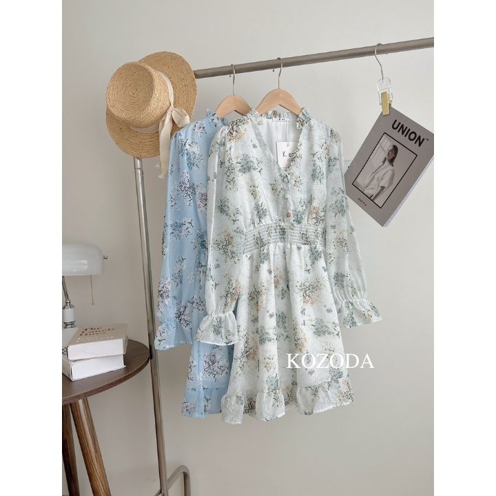 Váy Hoa Nhí Đầm Voan Dáng Dài đẹp dễ thương dáng xòe có lớp lót Quảng Châu kozoda D14