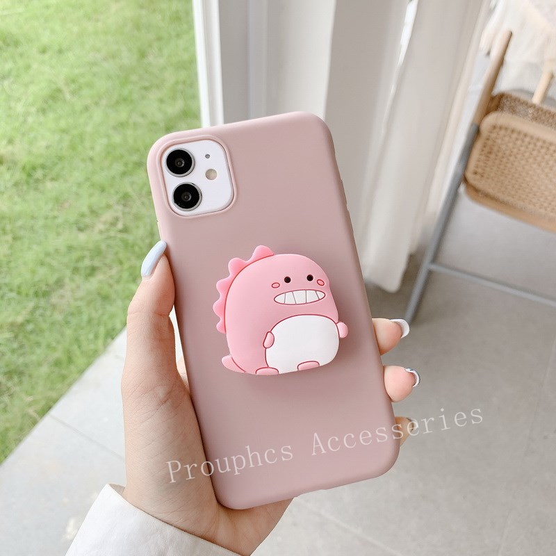 Ốp điện thoại có giá đỡ hình chú khủng long cho Xiaomi Mi A3 A2 Lite Redmi 9T Redmi Note 7 7a Note 9 5 Redmi 9a